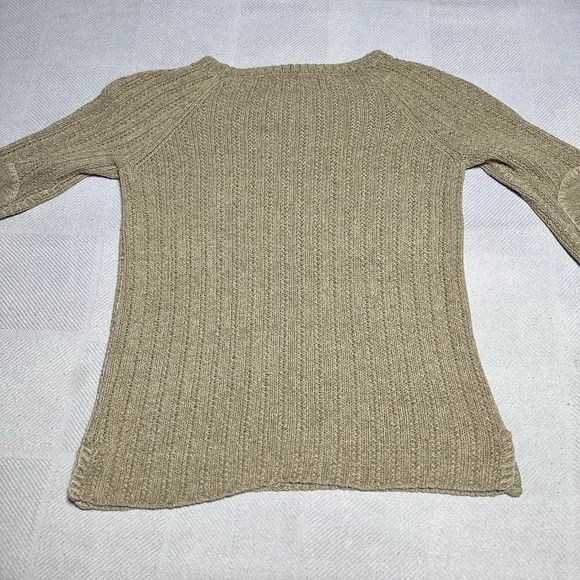 Ralph Lauren Mulberry Silk Knit Sweater Womens Medium Brown Elbow‎ Patch Luxury - Picture 5 of 9